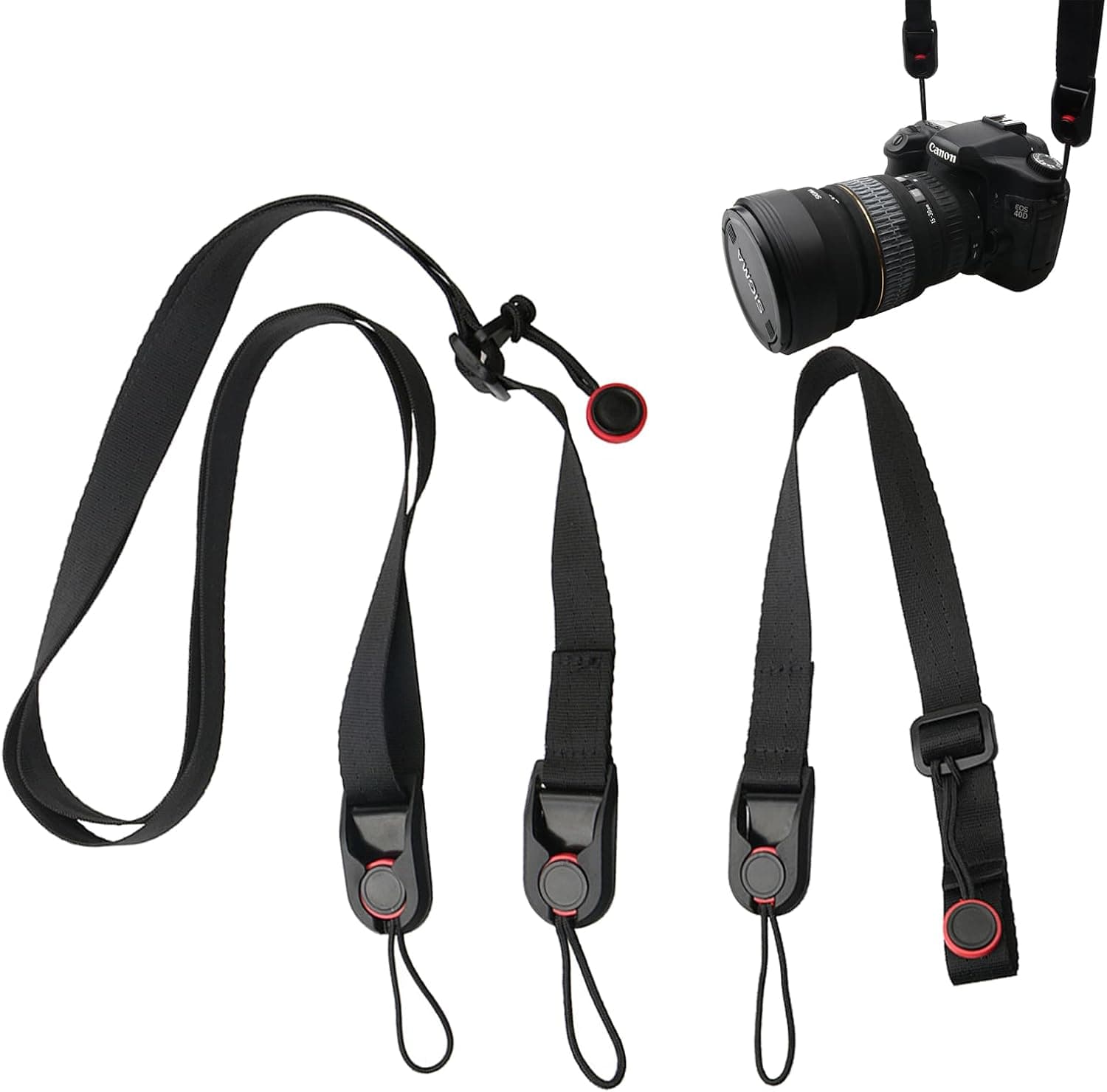 カメラストラップ ネックストラップ＋ハンドストラップ 落下防止 ワンクリックで分解可能 長さ調整可能..