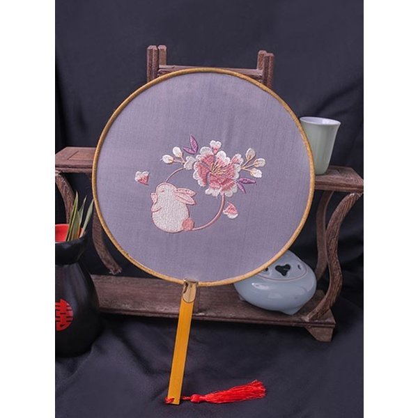 送料無料 団扇 手工刺繍 中国風