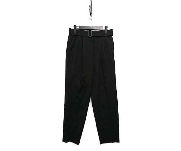 CITY シティ BELTED SLACKS ベルト付き スラックスパンツ ブラック サイズ2 正規品 / B1676【中古】