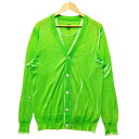 SIDE SLOPE ニット カーディガン 薄手 カーディガン コットン グリーン サイズ 2 正規品 / B5724【中古】