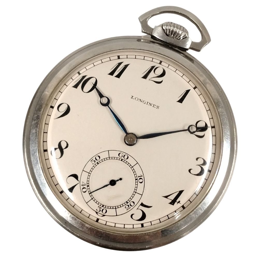 LONGINES ロンジン 懐中時計 スモールセコンド 手巻き 懐中時計 シルバー 正規品 / C321【中古】