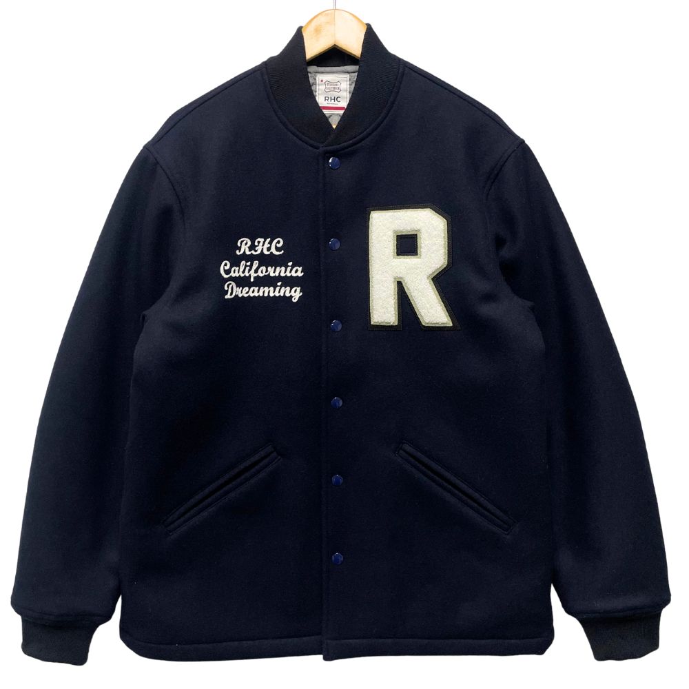 RON HERMAN ロンハーマン × スタンダードカリフォルニア Varsity Jacket スタジャン ネイビー サイズXL 正規品 / 50202【中古】