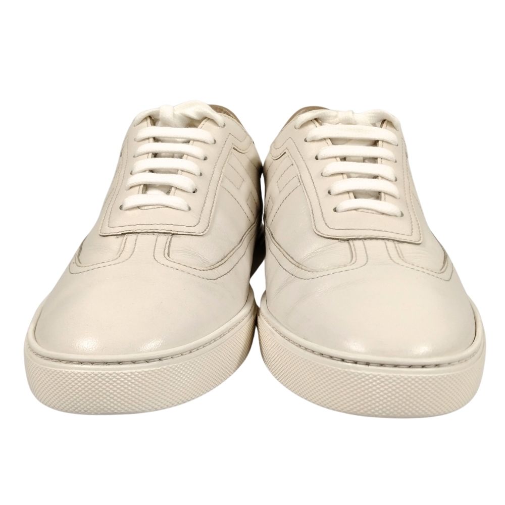 HERMES エルメス クイッカー レザー シューズ スニーカー ホワイト系 サイズ40.5 正規品 / 50743【中古】