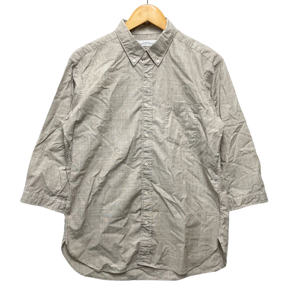 UNITED ARROWS GREEN LABEL RELAXING コットン 7分袖 ボタンダウン シャツ ブラウン系 サイズM 正規品 / 40335【中古】
