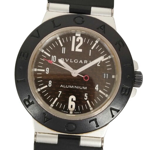 BVLGARI ブルガリ AL38TA アルミニウム デイト カーボンダイヤル 自動巻き ベルト訳あり 腕時計 正規品 / C768【中古】 BVLGARI ブルガリ AL38TA アルミニウム デイト カーボンダイヤル 自動巻き ベルト訳あり 腕時計 正規品 / C768【中古】