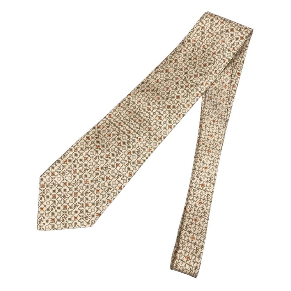 LOUIS VUITTON ルイ・ヴィトン モノグラム シルク ネクタイ ベージュ 正規品 / 40421【中古】