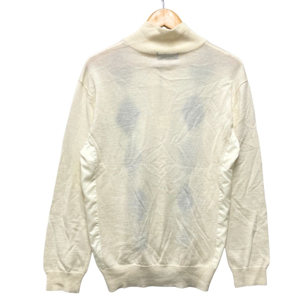 ROSASEN ロサーセン アーガイル ハーフジップ 切り替えし ニットセーター ゴルフ ナチュラル L 正規品 / 52131【中古】
