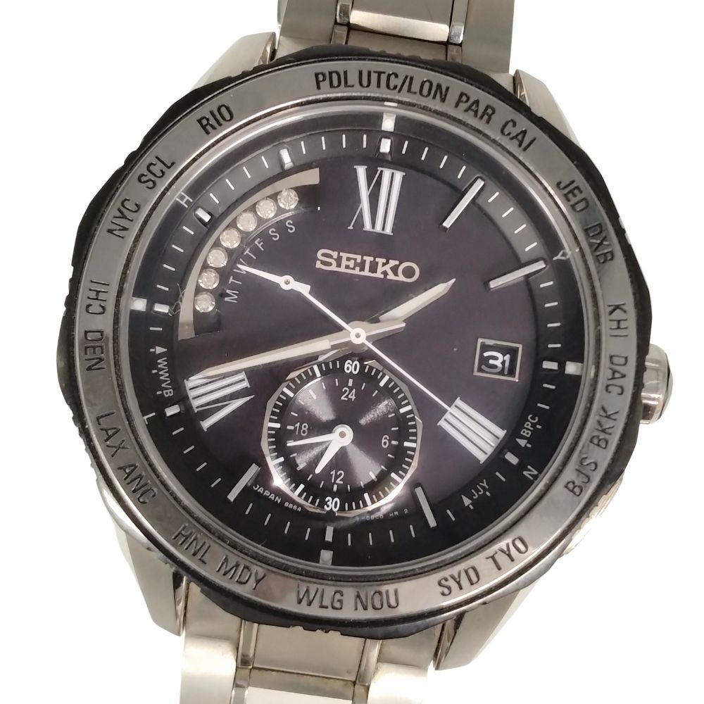 SEIKO セイコー 8B54-0BG0 ブライツ デイト 電波ソーラー メンズ 腕時計 正規品 / C836【中古】