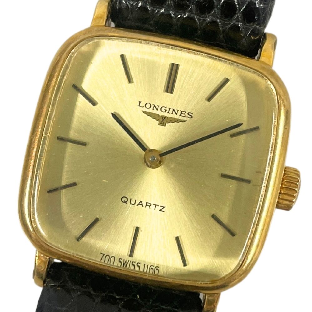 LONGINES ロンジン レディース スクエア クォーツ 腕時計 正規品 / C233【中古】