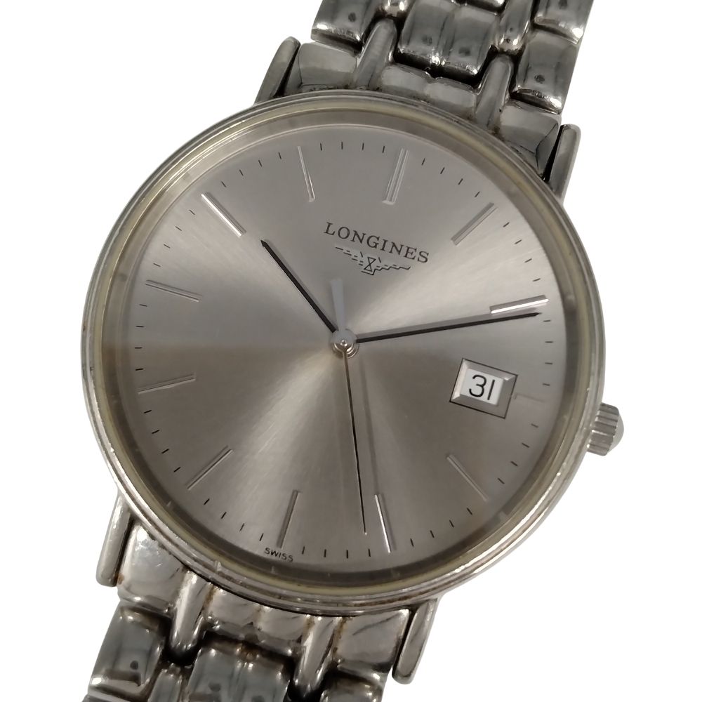 LONGINES ロンジン L4.720.4 グランドクラシック デイト クォーツ ステンレス メンズ 腕時計 シルバー 正規品 / C884【中古】
