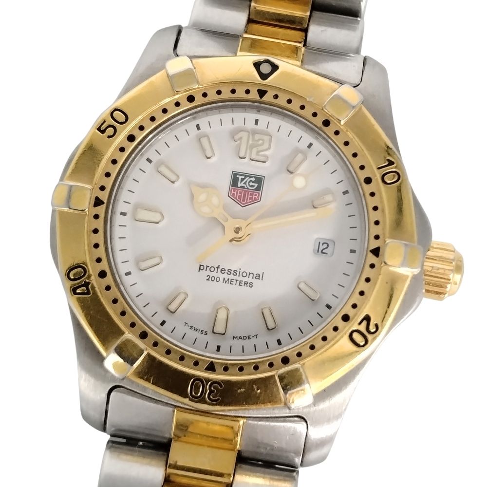 TAG HEUER タグホイヤー WK1320 プロフェッショナル 2000シリーズ デイト コンビ クォーツ ステンレス 腕時計 正規品 / C906【中古】