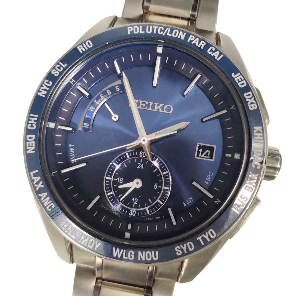 SEIKO セイコー 8B54-0BF0 ブライツ 電波ソーラー チタン メンズ 腕時計 正規品 / C881【中古】