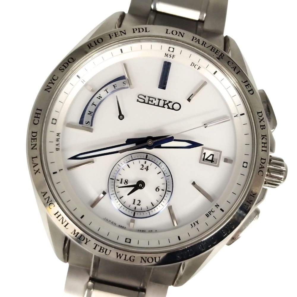 SEIKO セイコー 8B63-0AA0 ブライツ 電波ソーラー チタン メンズ 腕時計 正規品 / C894【中古】