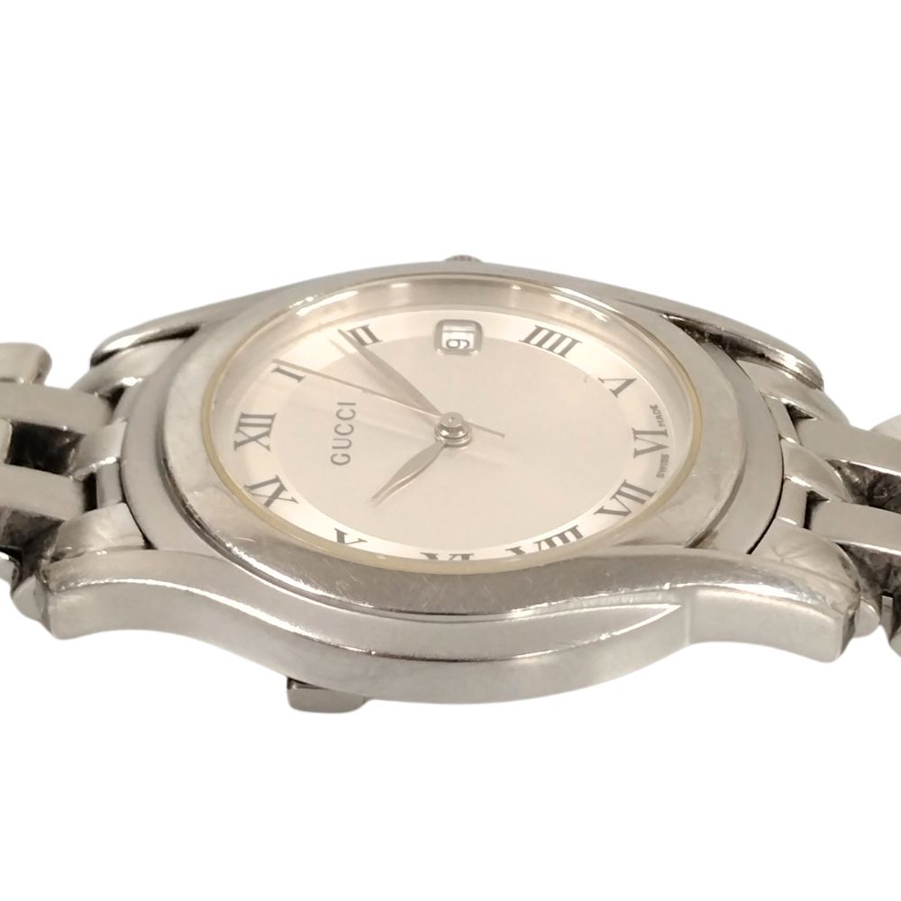GUCCI グッチ 5500M シルバー文字盤 デイト クォーツ メンズ 腕時計 正規品 / C379【中古】