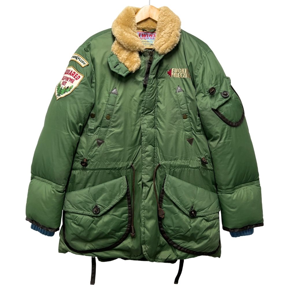 DSQUARED2　ディースクエアード　レザーダウンジャケット　46 DSQUARED2 ダウンジャケット レザー切り替え メンズ SIZE 44 ディー