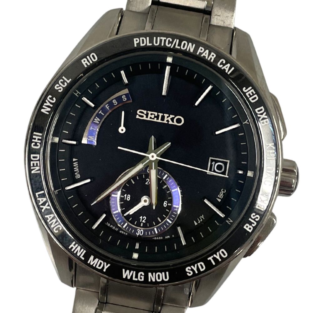 SEIKO セイコー 8B54-0BF0 ブライツ クロノグラフ ソーラー電波 メンズ 腕時計 正規品 / C752【中古】