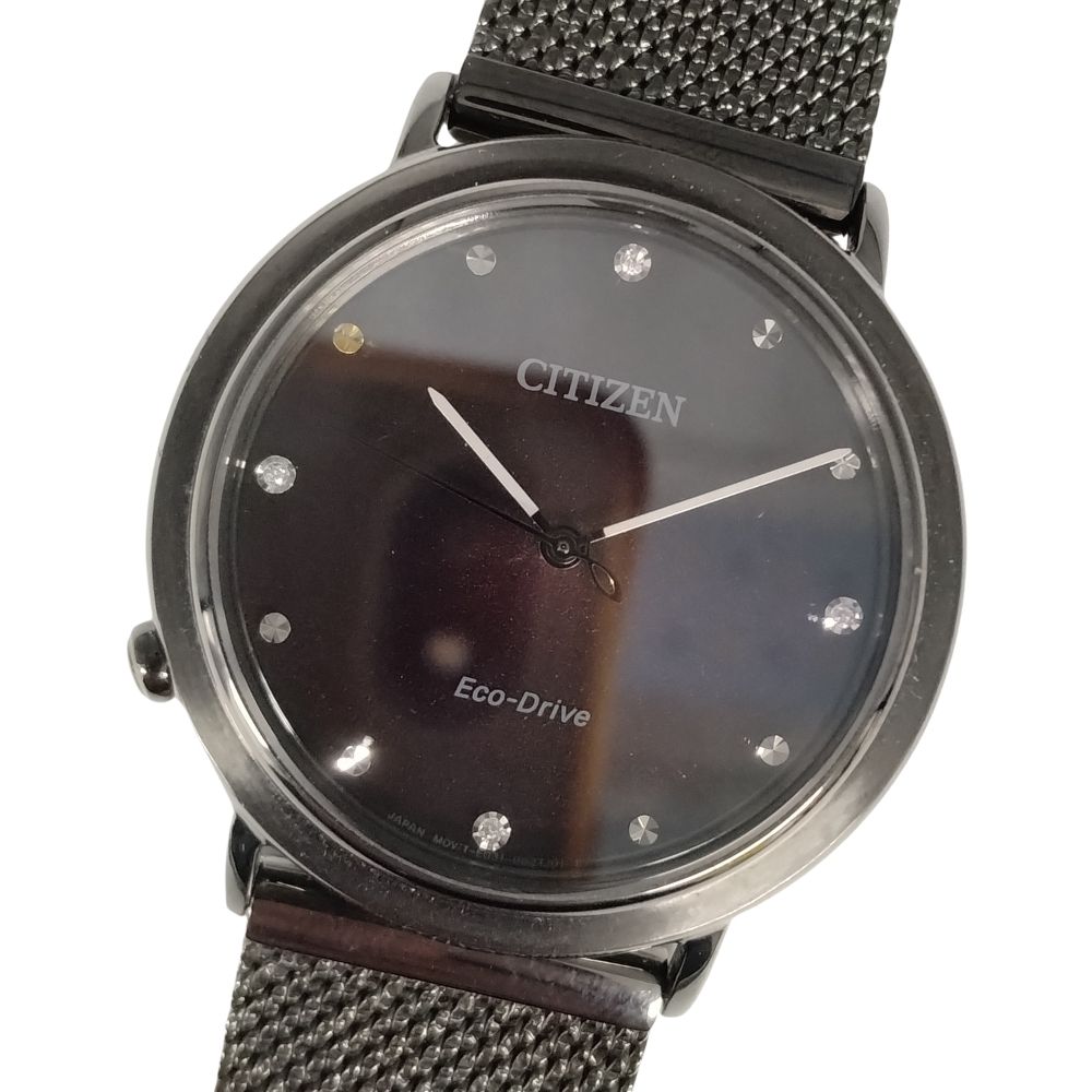 CITIZEN シチズン E031-002S903　エル アンビリュナコレクション エコドライブ レディース 腕時計 ブラック 正規品 / C839【中古】