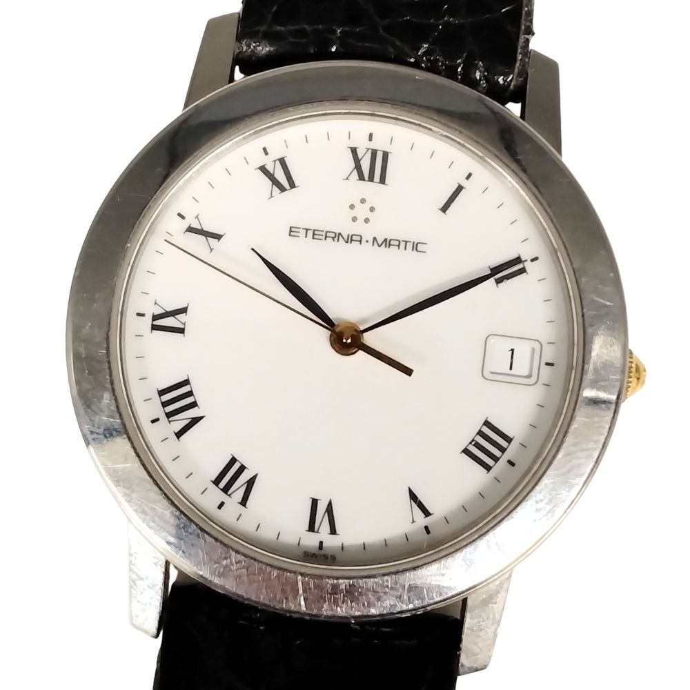 【不稼働品】ETERNA エテルナ 3400.1 エテルナマチック デイト 自動巻き メンズ 腕時計 正規品 / C845【中古】
