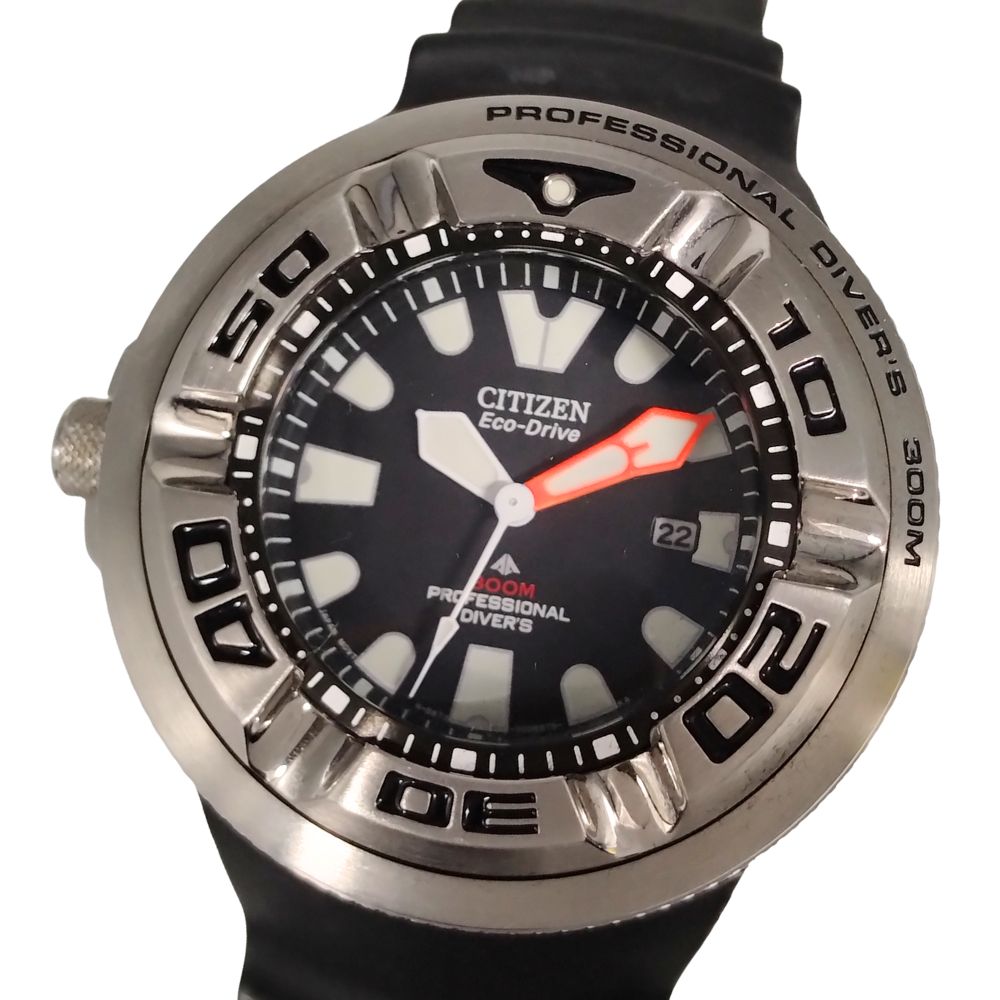 【ジャンク品】CITIZEN シチズン B873-S057892 ダイバーズ プロマスター エコドライブ ステンレス メンズ 腕時計 正規品 / C919【中古】