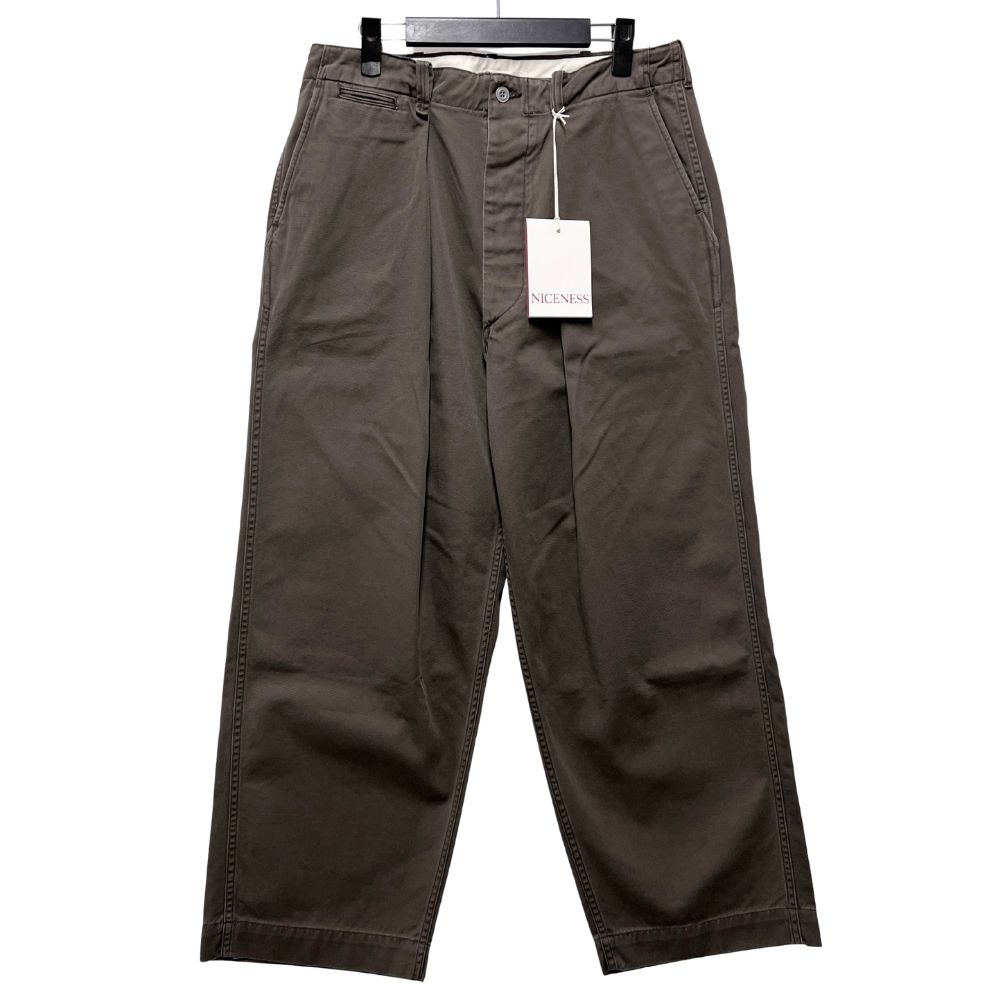 NICENESS ナイスネス 26AW ALBARN エイジドエフェクトリサイズドチノトラウザー パンツ ブラウン サイズM 正規品 / 41324