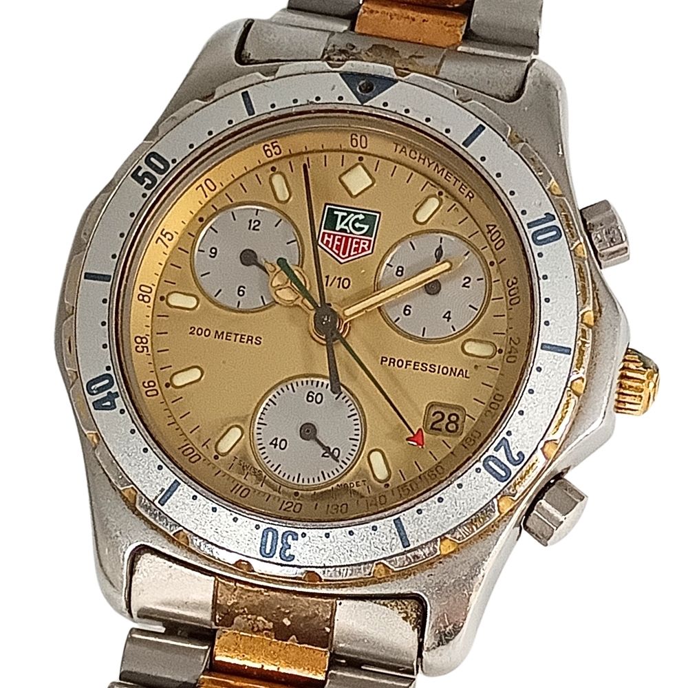 TAG HEUER タグホイヤー 575.406R プロフェッショナル クロノグラフ クォーツ メンズ 腕時計 正規品 / C1246【中古】