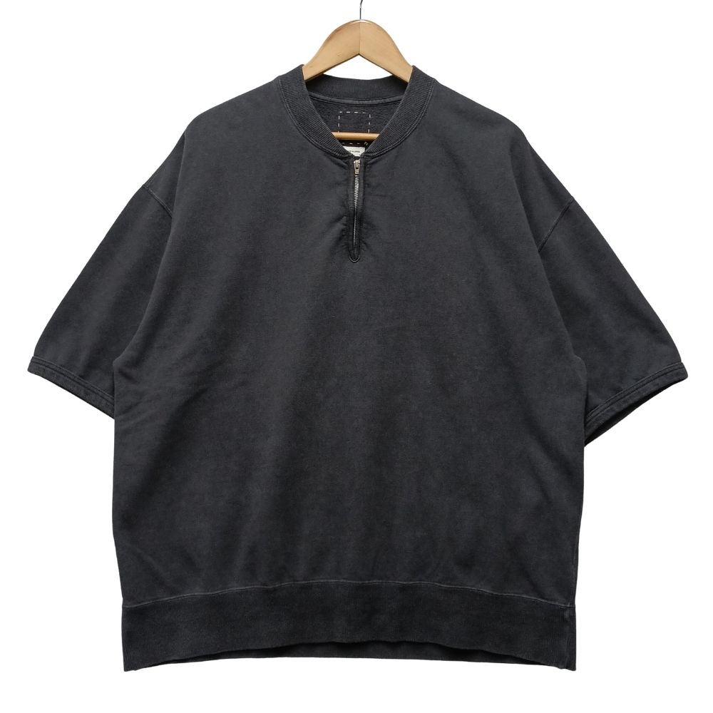 VISVIM ビズビム 0126105010022 MONDO HENLEY ZIP S/S DMGD 加工 半袖 スウェット ブラック サイズ 4 正規品 / 56063【中古】
