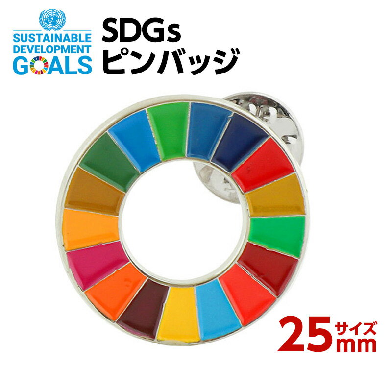 #001 SDGS ピンバッジ 1個入り(25mmサイズ）【追跡可能メール便・送料無料】【宅配便ご指定の場合は差額420円加算します】 1