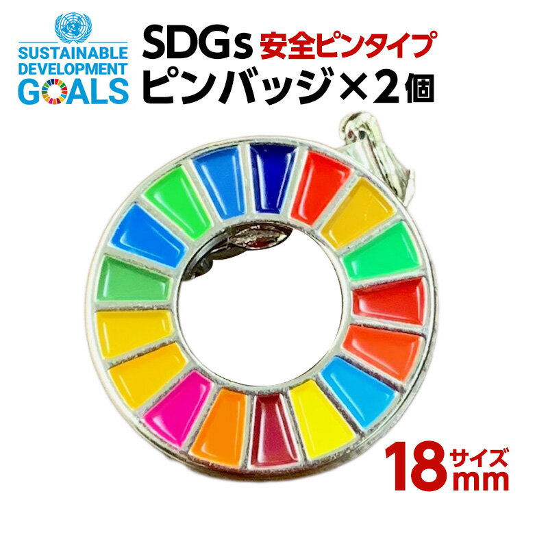 #006 SDGS ピンバッジ 2個入り(18mmサイズ)(安全ピンタイプ)【追跡可能メール便・送料 ...