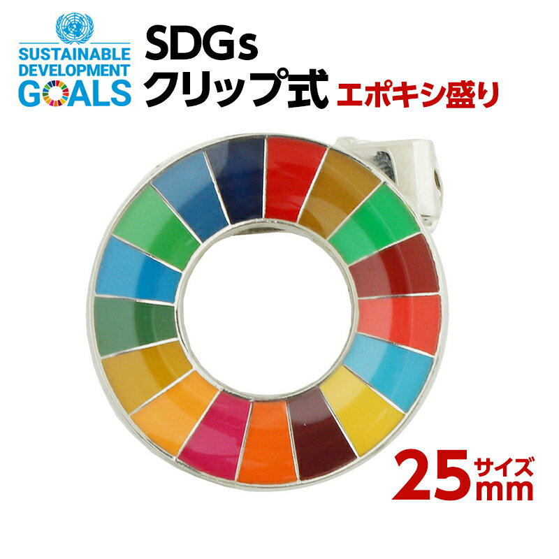 #010 SDGsクリップ式 1個入り (25mmサイズ) (エポ盛) 【追跡可能メール便・送料無料】【宅配便ご指定の..
