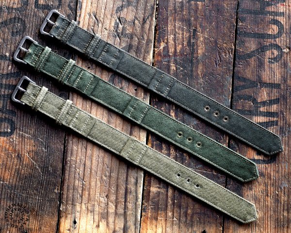 STONEWALL 1940s キャンバス ストラップ TYPE-B カテゴリ : NATOベルト ナトー アンティーク ビンテージ コットン 綿 ミリタリー 軍用時計 アメリカ軍 米軍 第2次世界大戦 WW2 セージグリーン オリーブドラブ グレー 対応 : 13mm 14mm 15mm 16mm 17mm 18mm 19mm 20mm