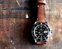 STONEWALL for SUBMARINER Strap ヴィンテージ ウィスキー x ナチュラル カテゴリ : サブマリーナ 専用 ロレックス ROLEX サブマリーナー レザー ベルト 革 バンド アンティーク 時計ベルト 時計バンド 茶 バネ棒 ミリタリー 国産 日本製 オーダーメイド 対応 : 20mm