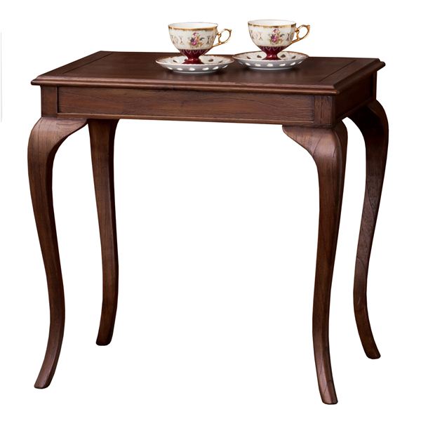 アンティーク調 コーヒーテーブル 猫足 カフェテーブル ミニテーブル サイドテーブル 幅61×奥行46×高さ59.5cm 木製 完成品 ネコ脚 ねこ脚