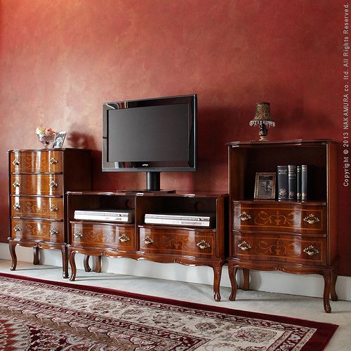 テレビボード 幅110cm テレビ台 TV台 猫脚 イタリア 家具 ヨーロピアン ヴェローナクラシック ヨーロッパ家具 クラシック 輸入家具 アンティーク風 イタリア製 ブラウン おしゃれ 高級感 エレガント モダン 木製 天然木 [2]