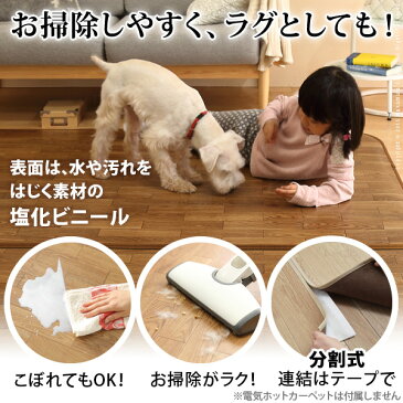 木目調 ホットカーペット カバー 2畳用 (200×198) カバーのみ 日本製 国産 ラグ リビングマット フローリング調 カーペット クッション性 抗菌 防カビ 防汚 防水 リビング 新婚 同棲 新生活 新築 床暖房 ホットカーペット対応 ホットカーペットカバー ペット 子供