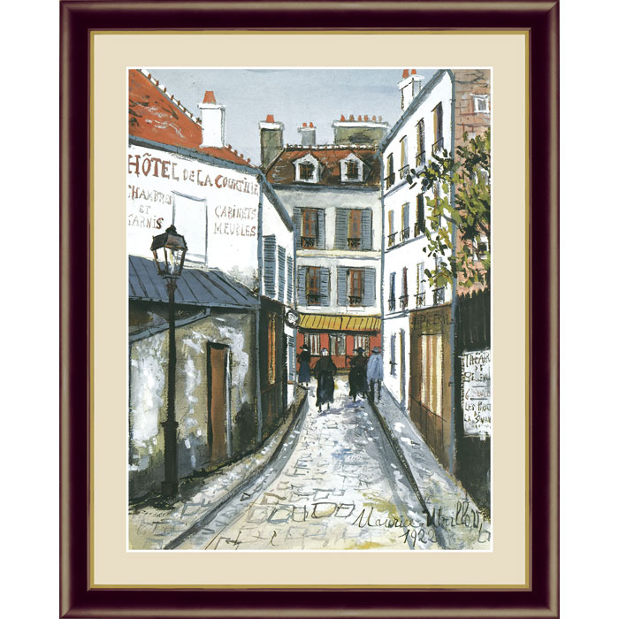 モーリス ユトリロ ベルヴィルの通り 52×42cm 絵 おしゃれ 名画 絵画 アート インテリア 世界 有名 名画 名作 レプリカ 複製画 美術品 壁掛け 額付き 額絵 額入り 額装込 額縁付 額入り絵画 フレーム付き 壁 飾る 玄関 リビング プレゼント 贈り物 祝い 病院 引っ越し祝いのサムネイル
