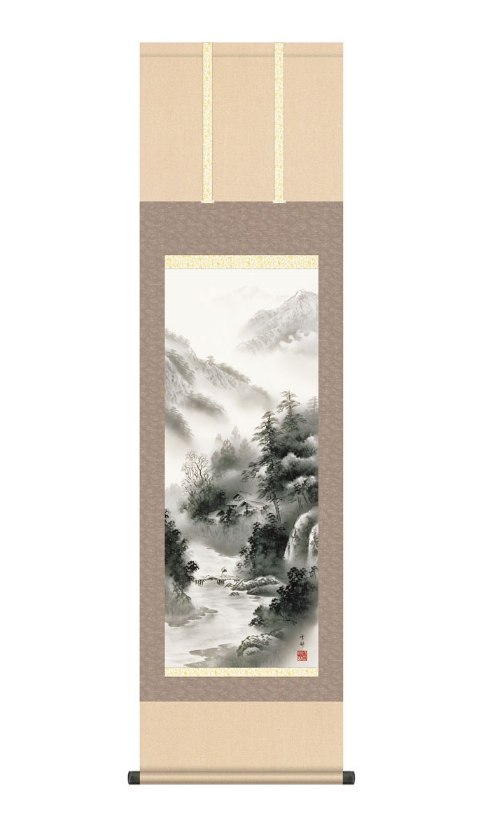 楽天市場】掛け軸 山水画 上高地の通販