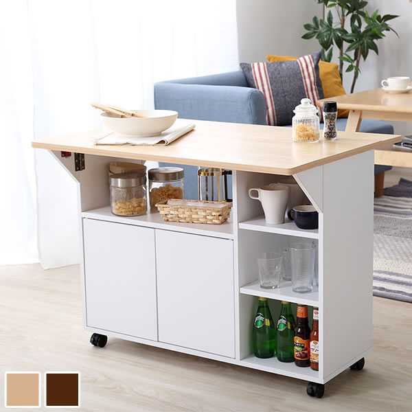キッチンワゴン 幅90 キャスター付き 収納ワゴン バタフライキッチンワゴン 折りたたみ バタフライタイ..