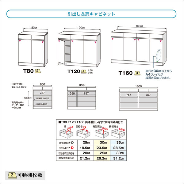 カウンター下収納 幅160cm 奥行30cm 高さ77〜103cm 高さオーダー 日本製 完成品 開梱設置 セミオーダー 隙間 すき間 スキマ キャビネット 扉 引き出し キッチン収納 リビング収納 玄関 窓下 空きスペース おしゃれ 隠す収納 省スペース リビング収納 カウンター下収納庫