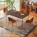 4人用 ダイニングテーブルセット ダイニングテーブル 160cm シェルチェア 4脚セット 5点セット ウォールナット調 ステンレス脚 バーチ合板 スチールフレーム マット天板 耐熱