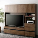 壁面収納 テレビ台 2点セット(テレビボード+家電収納キャビネット) ハイタイプ テレビボード 木目 高級感 引き出し スライドレール おしゃれ シンプル DV...