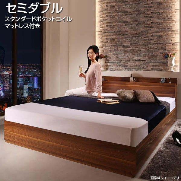 楽天市場】大量収納ベッド ポケットコイルマットレス付（の通販