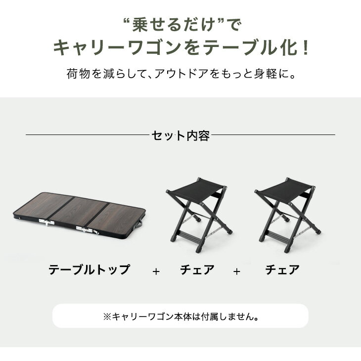 【20時〜5%OFFクーポン】 当店100Lキャリーワゴン専用 テーブルトップ & チェア 2脚セット 【商品番号：45600000専用】