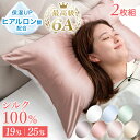 【正午~5%OFFクーポン】 2枚組 1枚2490円 シルク 枕カバー 43×63cm ヒアルロン酸配合 25匁 19匁 片面 天然 シルク100% ファスナー...