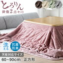 とろりん こたつ布団 掛敷セット 正方形 185×185cm 抗菌 防臭 何度も洗える ふとん セット 2点セット こたつ布団セット 薄い 省スペース ふとん ...