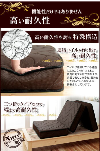 ★4H限定!40枚限り8980円★【送料無料/即納】さらさら快適、3Dメッシュ♪分割ボンネルコイルマットレスシングルスプリングマットレス3つ折りマットボンネルマットベッドマット折りたたみベッドマットレスボンネルコイルマットレス