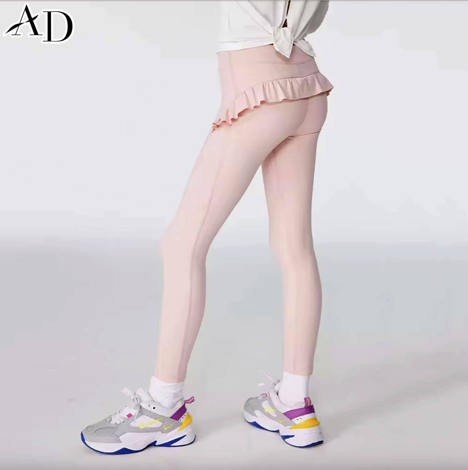 Asterie Design アステリ デザインのフリルレギンスパンツ フリル付/ジム/フィギュア スケート/乗馬/テニス/シンプル/アイススケート/パンツ 子供サイズ/ 女の子 /100cm〜110cm 〜110cm 〜120cm 〜130 〜140 〜150 160 AD 女の子 Asterie design 新入荷 アステリデザイン/エーディー｜アングル2