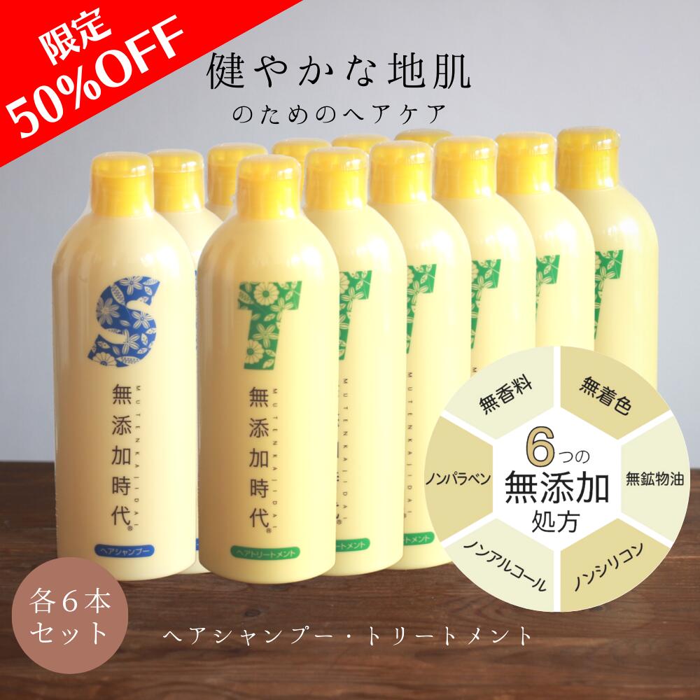 【月間優良ショップ 2022年4月度】地肌ケア シャンプー トリートメント セット 大容量 ノンアルコール 無香料 無着色 無鉱物油 ノンパラベン 無添加 植物由来 うるおい 無添加時代 地肌 髪 頭皮 ツヤ髪 頭皮シャンプー 柑橘の香り 6本セット スタートのサムネイル