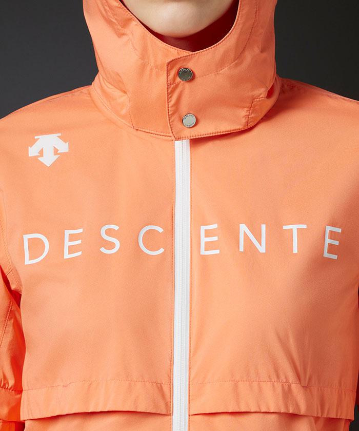 Descente はっ水 防風 耐水 透湿 オレンジ サックス ホワイト デサントゴルフ ナイロンストレッチレインワンピース ストレッチ レディース ウェア レインコート Dgwtjf01 撥水 ワンピ ブランド レインウェア ゴルフ 雨 スポーツウェア 梅雨対策 ゴルフウェア 22年春夏
