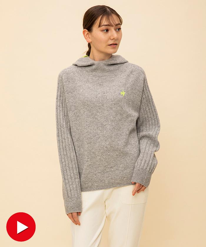 【公式】【SALE/30%OFF】 ルコックスポルティフ ホールガーメントフーディー レディース 無縫製 ニット ウェア ライフスタイル スポーツウェア ブランド セール 2023年秋冬モデル QLWWJC62