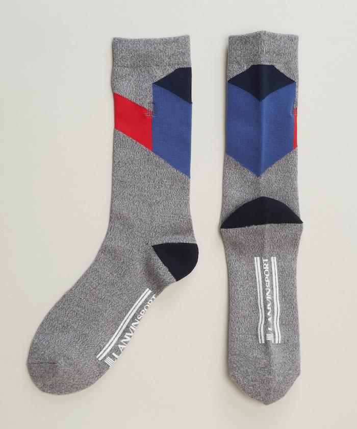 【公式】【SALE/20%OFF】 ランバン スポール カラーブロックレギュラー丈ソックス【部分抗菌防臭】 ゴルフソックス メンズ アクセサリー 小物 ソックス 靴下 ゴルフ ゴルフウェア おしゃれ スポーツ ブランド セール 2023年秋冬モデル VMW0043A4